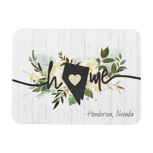 Magnet Flexible Nevada State Personnalisé Accueil Ville Floral Rus (Horizontal)
