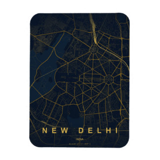 Magnet Flexible New Delhi India City Map Minimal Design