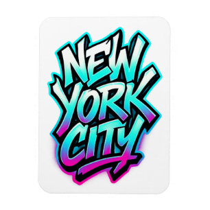 Magnet Flexible New York City Neon Graffiti Street Art Design