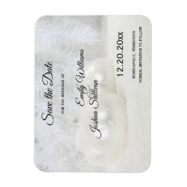 Magnet Flexible Noel blanc Mariage d'hiver Sauvez la date