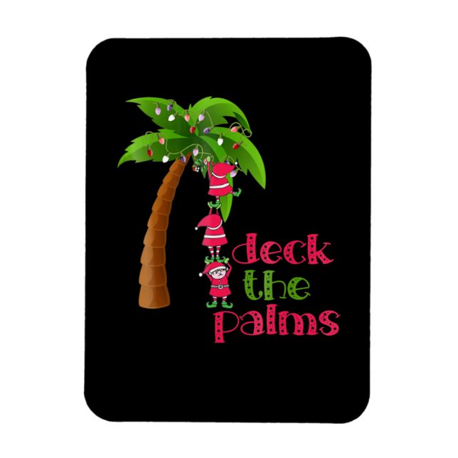 Magnet Flexible Noël En Juillet Beach Deck Palms Cruise (Vertical)