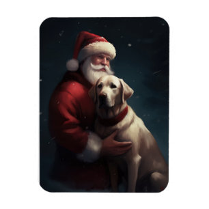 Magnet Flexible Noël festif du Père Noël au Labrador