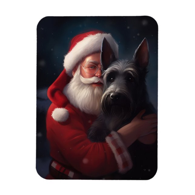Magnet Flexible Noël festif écossais du Terrier Santa Claus (Vertical)