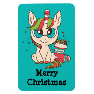 Magnet Flexible Noël Kawaii Unicorn