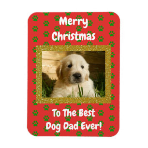 Magnet Flexible Noël Meilleur Chien Papa Jamais Pet Photo