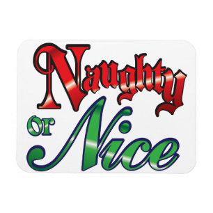 Magnet Flexible Noël Rétro, Lettres Rouges Vertes Mauvais ou Genti