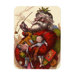 Magnet Flexible Noël Vintage, Jouets de tuyaux du Père Noël victor