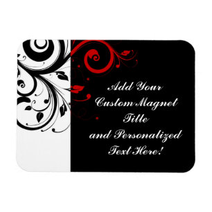 Magnet Flexible Noir Blanc Rouge Inverse Swirl Personnalisé