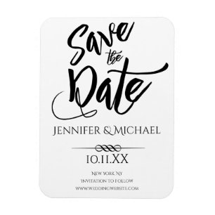 Magnet Flexible Noir et blanc Enregistrer la date