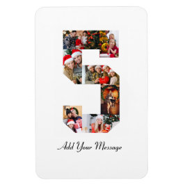 Magnet Flexible Noir et blanc Numéro 5 Photo Collage