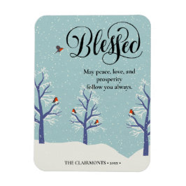 Magnet Flexible Noir moderne Élégant Script BLEESESED Cardinal Bir