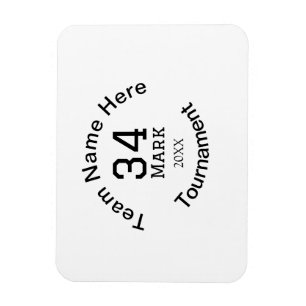 Magnet Flexible Nom de l'équipe ici ajouter nom tournoi année text