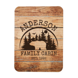 Magnet Flexible Nom du Cabine de famille Personnalisé en bois rust