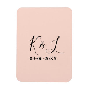 Magnet Flexible nom du couple de mariage lettre date fond pastel r