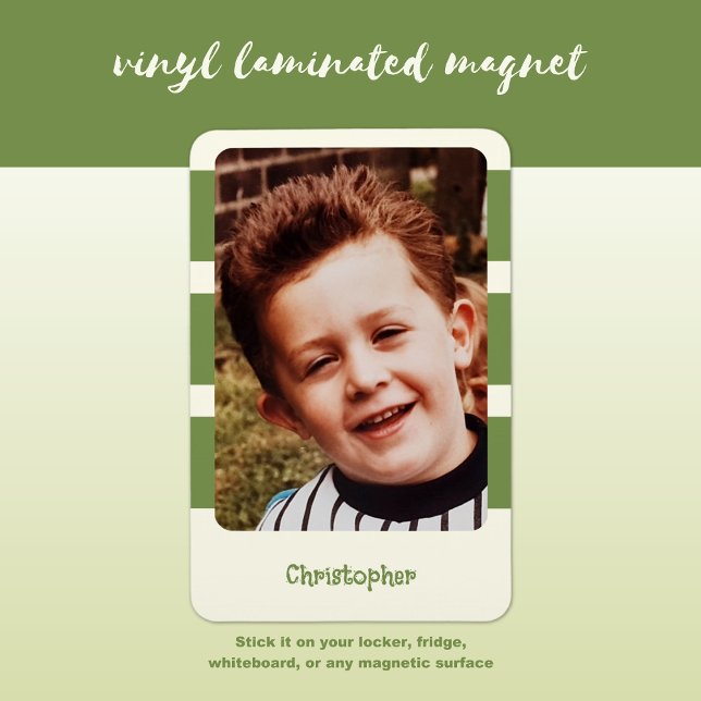 Magnet Flexible Nom personnalisé ajouter une photo avec bandes ver (Créateur téléchargé)