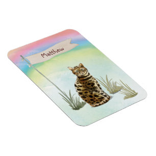 Magnet Flexible Nom personnalisé Animal de chat Bengale