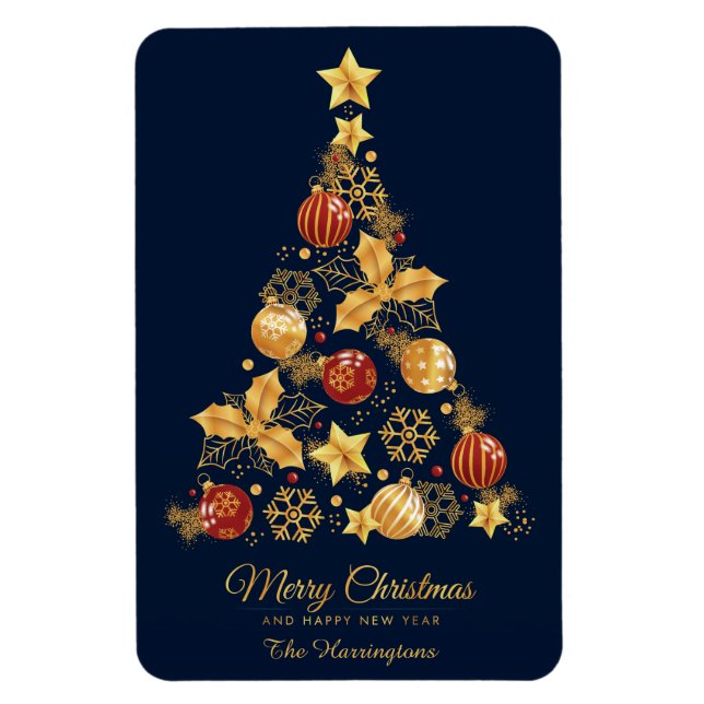 Magnet Flexible Nom personnalisé Arbre de Noël décoratif (Vertical)