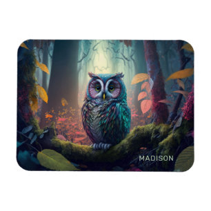 Magnet Flexible Nom personnalisé Owl Forest