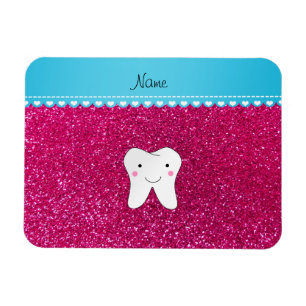 Magnet Flexible Nom personnalisé parties scintillant rose dent mig
