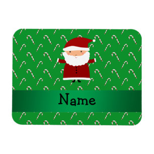 Magnet Flexible Nom personnalisé père Noël sucres de canne verts