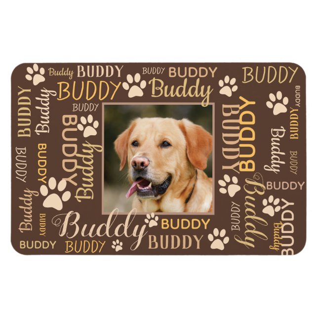 Magnet Flexible Noms photo personnalisés | Chien (Horizontal)