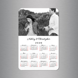 Magnet Flexible Noms photos personnalisés Calendrier 2026