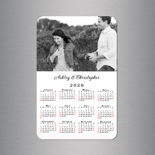 Magnet Flexible Noms photos personnalisés Calendrier 2026