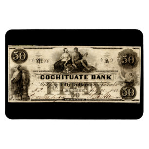 Magnet Flexible Note de 50 dollars Cochituate 1853
