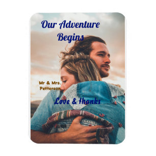 Magnet Flexible Notre aventure commence ajoutez photo de couple am