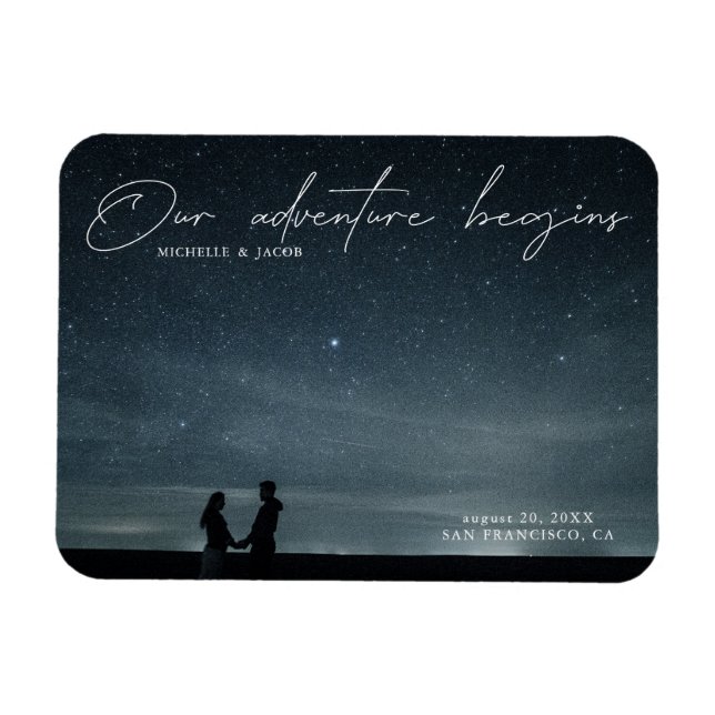 Magnet Flexible notre aventure commence enregistrer la photo date (Horizontal)