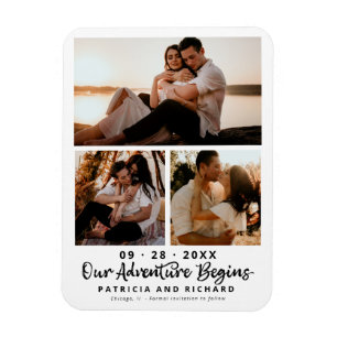 Magnet Flexible Notre aventure commence Mariage Enregistrer la dat
