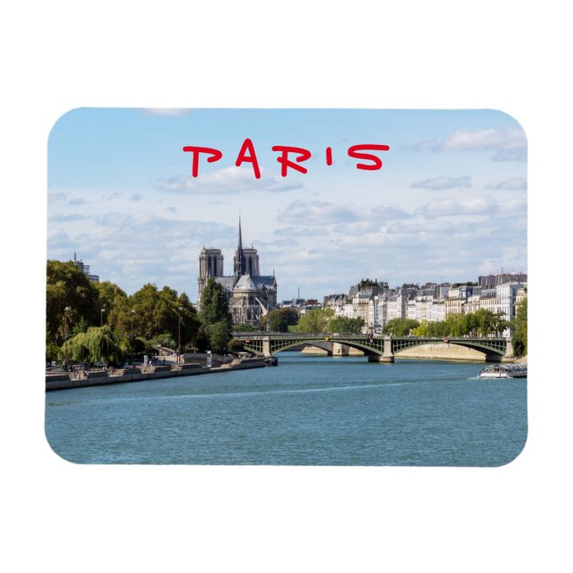 Magnet Flexible Notre Dame de Paris et la Seine - France (Horizontal)