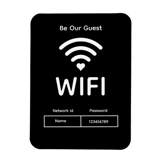 Magnet Flexible Notre Mot De Passe Wifi Invité Aimant Photo Flexib (Vertical)