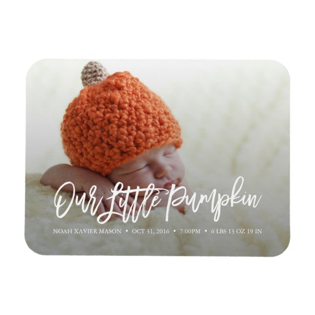 Magnet Flexible Notre petit aimant Faire-part de naissance Citroui (Horizontal)