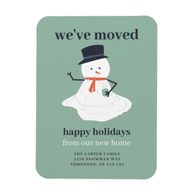 Magnet Flexible Nous avons déménagé Noël Snowman vacances drôle mi (Vertical)