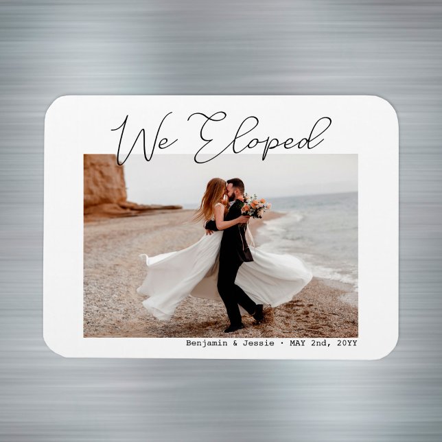 Magnet Flexible Nous Avons Elopé Minimal Simple Script Photo Elope (We Eloped Minimal Simple Script Photo Elopement Magnet
)