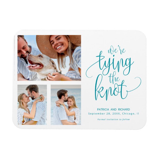 Magnet Flexible Nous essayons le noeud Enregistrer la date Simple  (Horizontal)