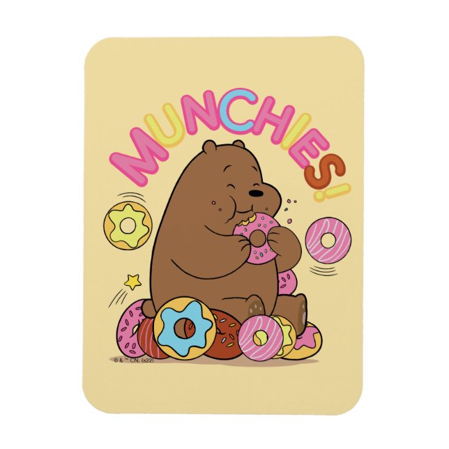 Magnet Flexible Nous Ours Nus - Grizz Donut Munchies! (Vertical)