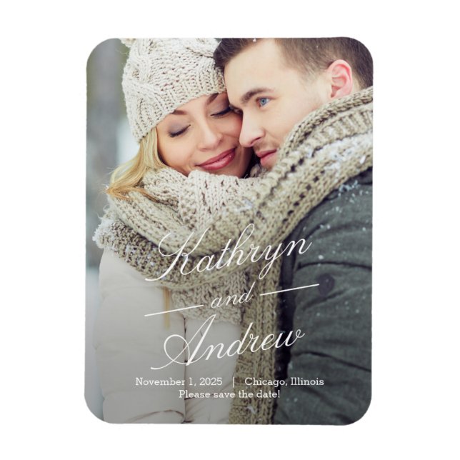 Magnet Flexible Nous Simplement Mariage Enregistrer L'Aimant Date (Vertical)