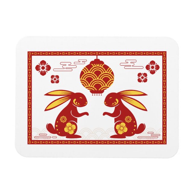 Magnet Flexible Nouvel An Lunaire De Lapin 2023 Zodiac Animal (Horizontal)