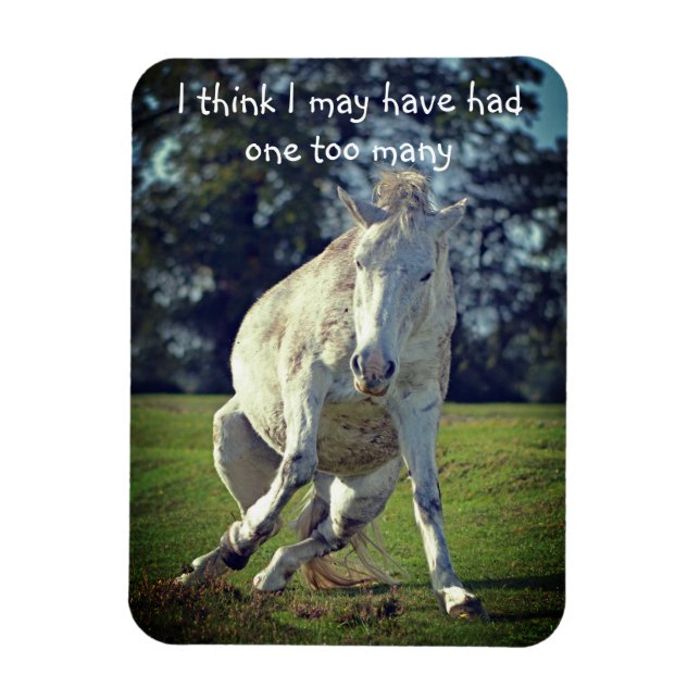 Magnet Flexible Nouvelle Forêt White Pony Funny Pose (Vertical)