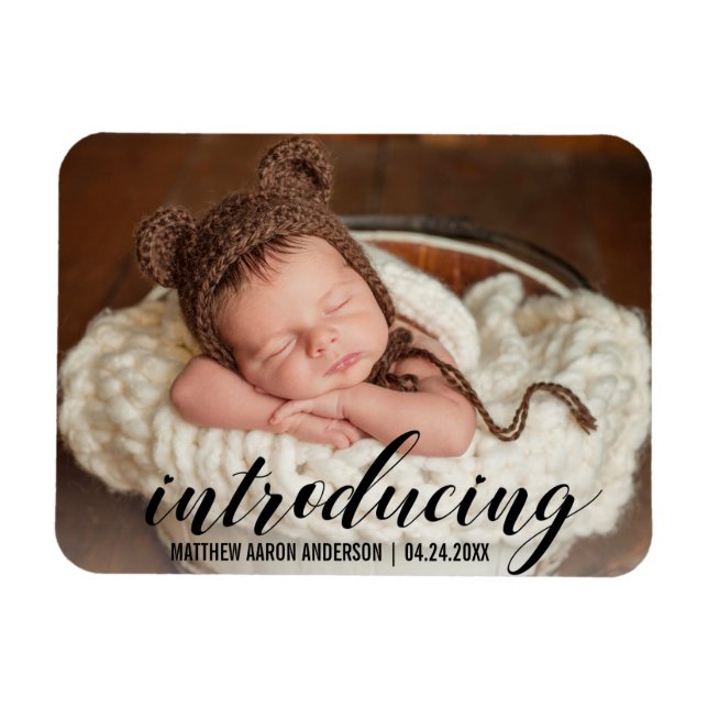 Magnet Flexible Nouvelle photo de Faire-part Coeurs Bébés (Horizontal)