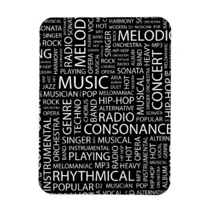 Magnet Flexible Nuage de mot de motif de MUSIQUE