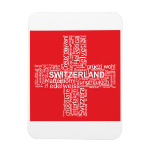Magnet Flexible Nuage de mots drapeau Suisse