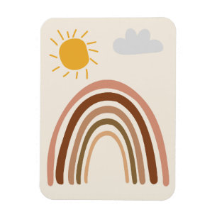 Magnet Flexible Nuage de soleil arc-en-ciel, Dessin d'enfant, Art