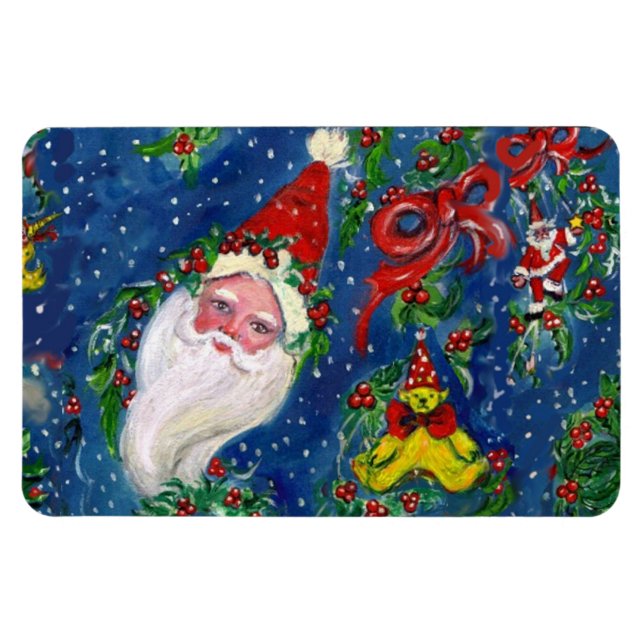 MAGNET FLEXIBLE NUIT DE NOËL / SANTA CLAUS ET JOUETS, ROUGE (Horizontal)