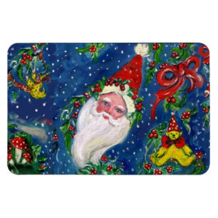 MAGNET FLEXIBLE NUIT DE NOËL / SANTA CLAUS ET JOUETS, ROUGE