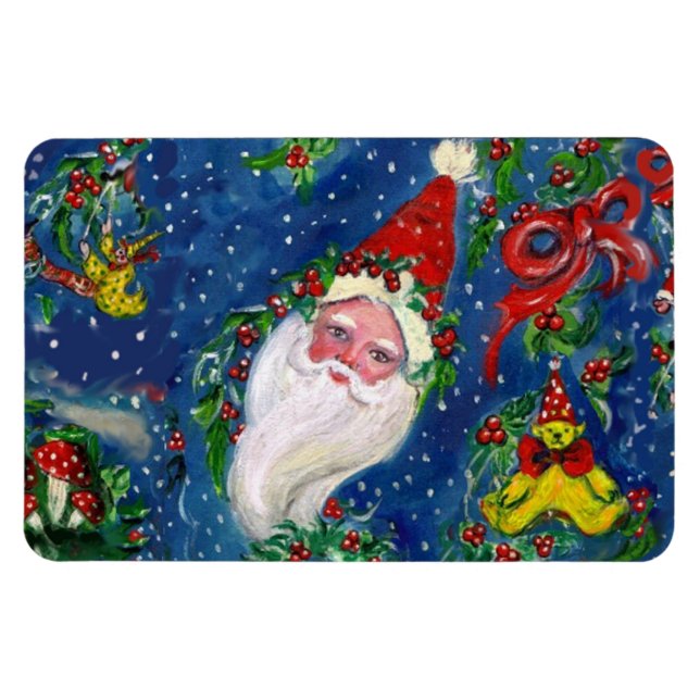 MAGNET FLEXIBLE NUIT DE NOËL / SANTA CLAUS ET JOUETS, ROUGE (Horizontal)