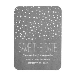 Magnet Flexible Nuit étoilée grise Save the Date Aimant Premium