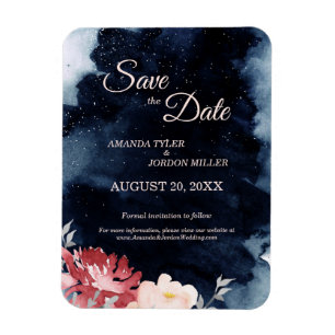 Magnet Flexible Nuit étoilée Mariage floral Enregistrer la date Ma